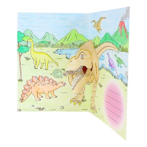 공룡 컬러링 팝업 카드 만들기(1인용)